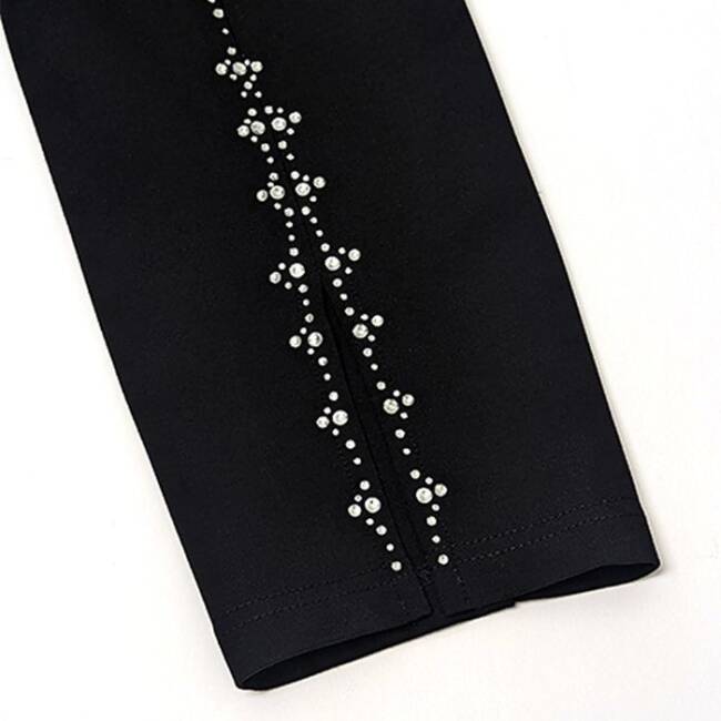 Embellished Slit Pant in Hematite - Image 3