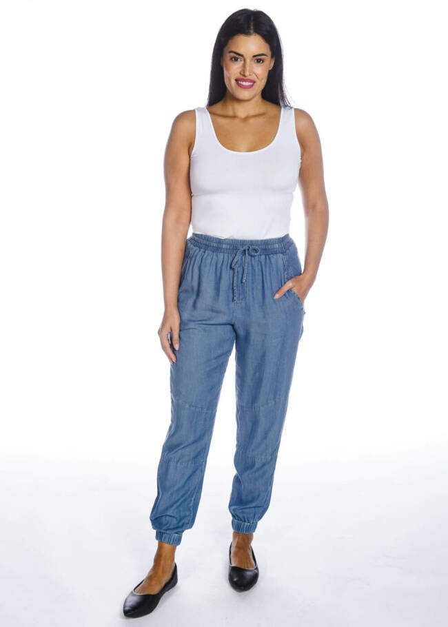 Drawstring Pant with Elastic Waist and Pockets - Image 2