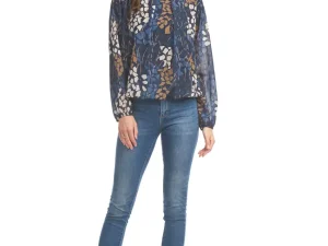 Abstract Balloon Hem Blouse